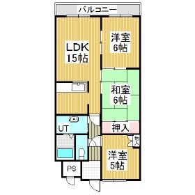 Jステージ若草(3LDK/11階)の間取り写真