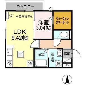 アルシオネ林町(1LDK/1階)の間取り写真
