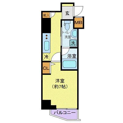 クレヴィスタ錦糸町(1K/3階)の間取り写真