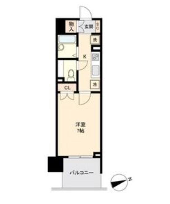 HF仙台長町レジデンス(1K/4階)の間取り写真