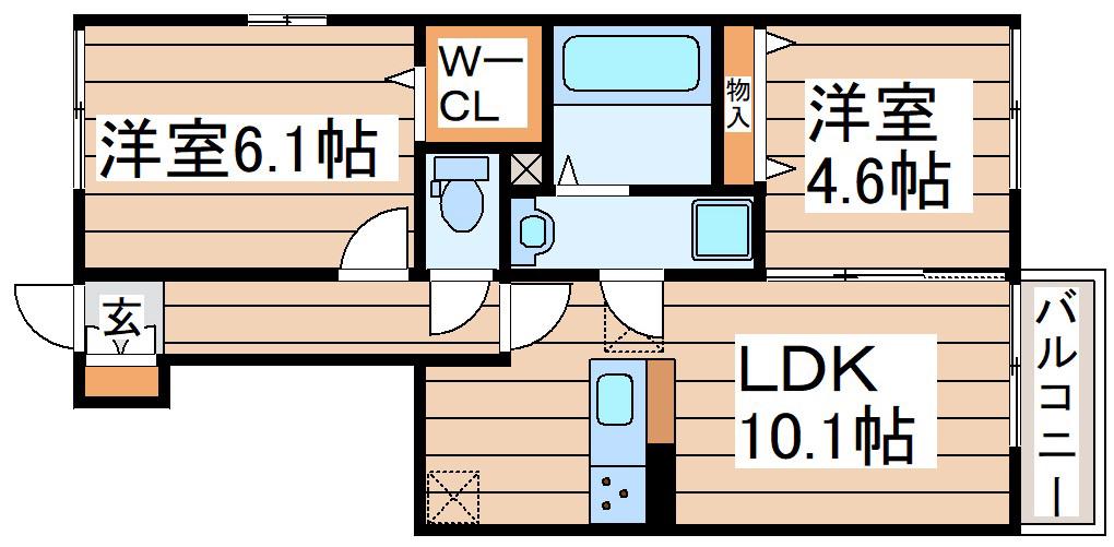 ラッセン(2LDK/1階)の間取り写真