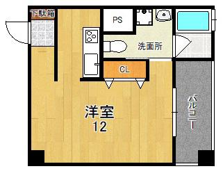 カシェット住吉(ワンルーム/4階)の間取り写真