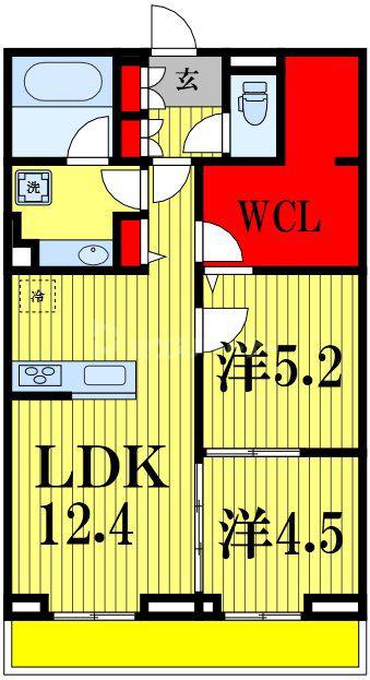 アミティエY(2LDK/2階)の間取り写真