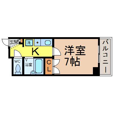 フォレスト318(1K/4階)の間取り写真