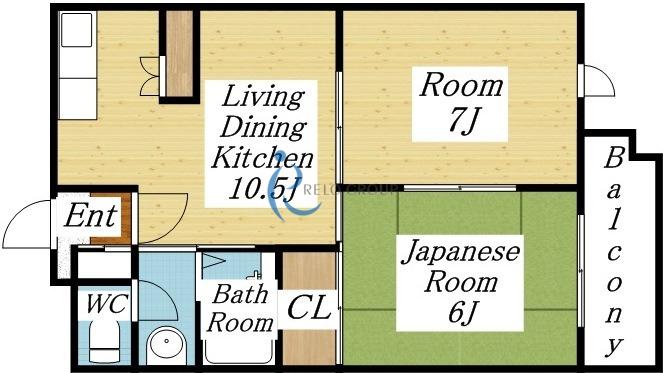 サンプラザ今里I番館(2LDK/2階)の間取り写真
