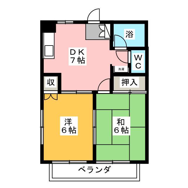スターライツ(2DK/1階)の間取り写真