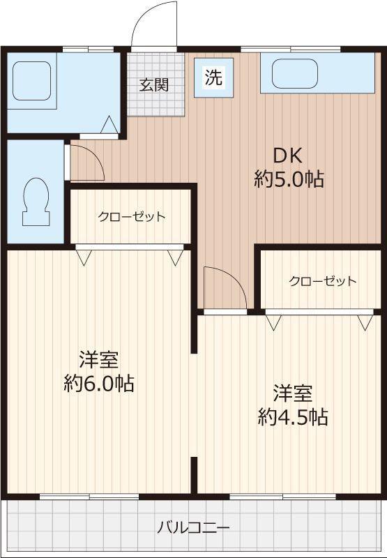 生澤荘(2DK/1階)の間取り写真