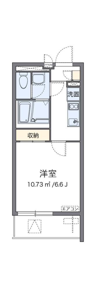 クレイノクレージュ柳原(1K/1階)の間取り写真