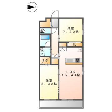 GRAN DUKE千種RUBINO(2LDK/1階)の間取り写真