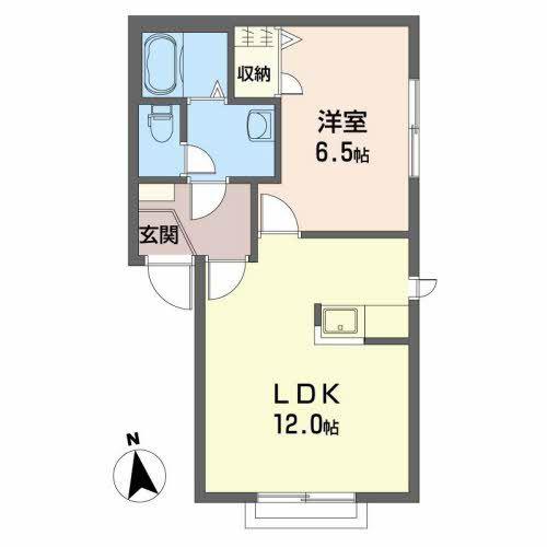シャーメゾンたんぽぽ(1LDK/2階)の間取り写真