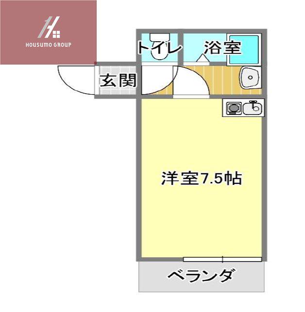 リバーハイツ南館(ワンルーム/3階)の間取り写真