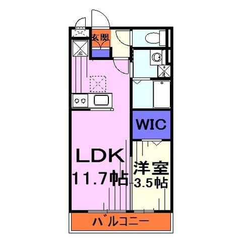 パストラル(1LDK/3階)の間取り写真
