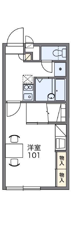 レオパレス一天(1K/2階)の間取り写真