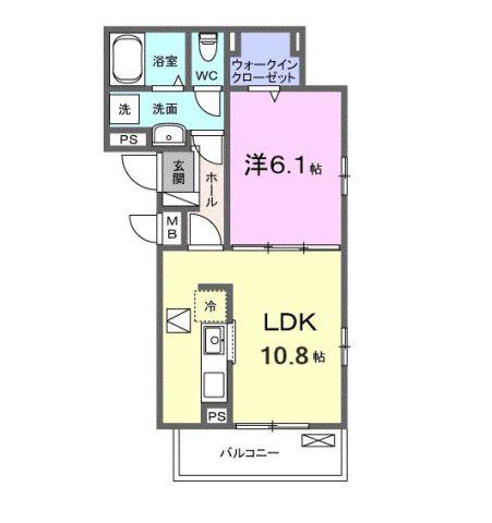 ルミエール(1LDK/1階)の間取り写真