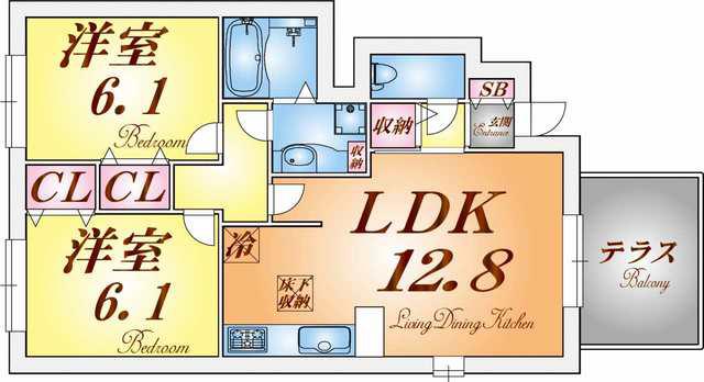 ソフィアコート(2LDK/1階)の間取り写真