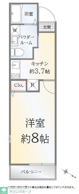 HDC方南町(1K/2階)の間取り写真