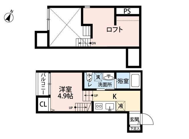 リヴァブル大楠(ワンルーム/1階)の間取り写真