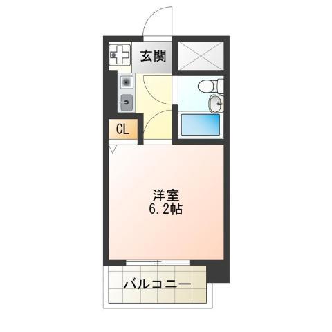 朝日プラザ岸里パサージュ(ワンルーム/7階)の間取り写真