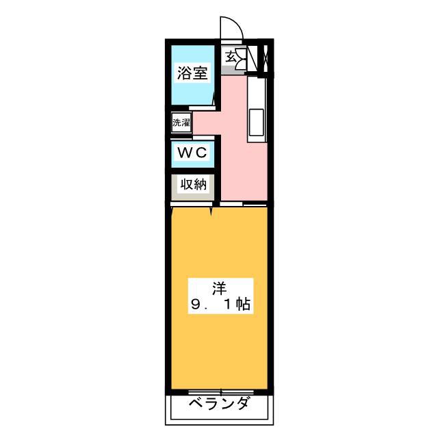 ダイムマンション阿古曽 II(1K/1階)の間取り写真