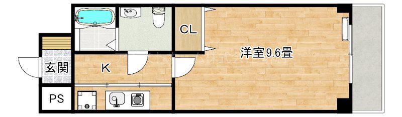 クリアグラン(1K/3階)の間取り写真