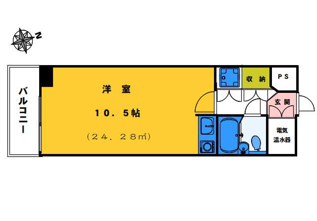 プラザ麻布(ワンルーム/10階)の間取り写真