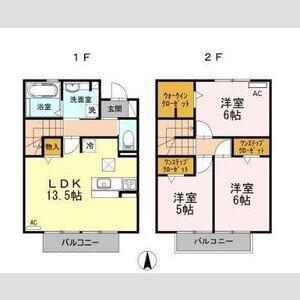 ラクロシェット(3LDK/1階)の間取り写真