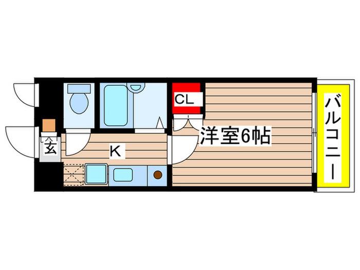 ドエル東外堀(1K/6階)の間取り写真