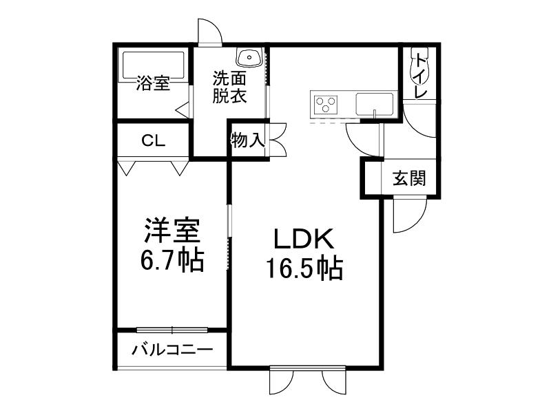 イースト GARDENI(1LDK/3階)の間取り写真
