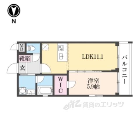 ベラジオ雅び京都洛央(1LDK/2階)の間取り写真