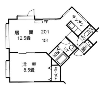 パシャ21-II(1LDK/3階)の間取り写真