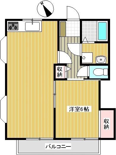 メゾン粕谷B(1LDK/2階)の間取り写真