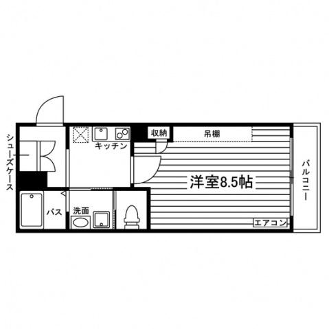 セル柳原(1K/1階)の間取り写真