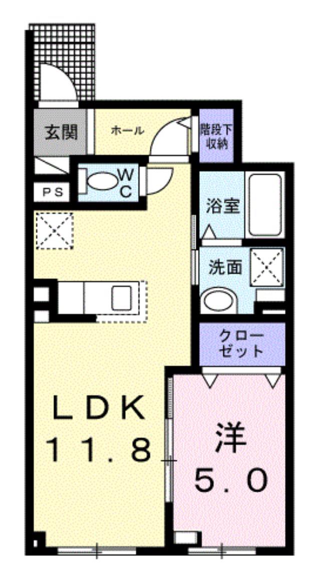 JR根室本線 富良野駅 徒歩30分 2階建 築1年(1LDK/1階)の間取り写真
