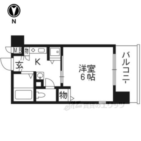 エステムコート京都河原町プレジール(1K/10階)の間取り写真
