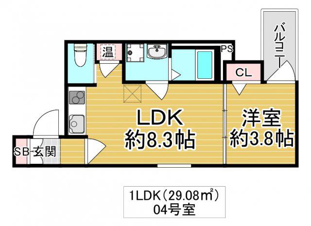 GLORIA HANATEN(1LDK/2階)の間取り写真