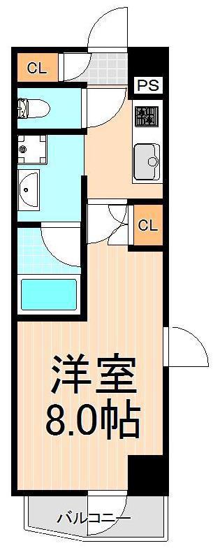 VERXEED綾瀬駅前(1K/7階)の間取り写真