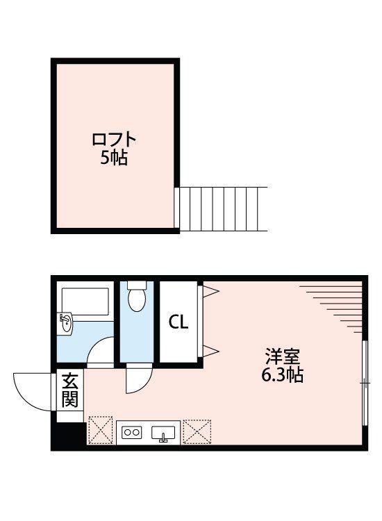 Sコート美原(ワンルーム/2階)の間取り写真