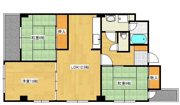 HTビル(3LDK/2階)の間取り写真