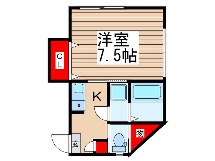 フェリーズ(1K/1階)の間取り写真