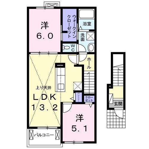 ジェントリーパレス(2LDK/2階)の間取り写真