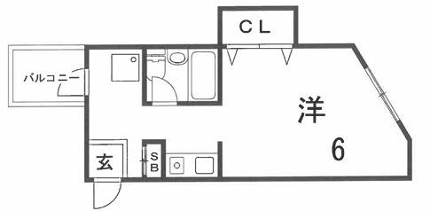 平成大日ハイツ(ワンルーム/4階)の間取り写真