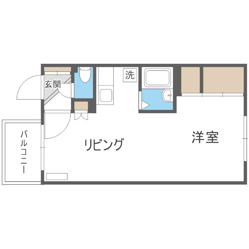 HARAX山鼻 B号棟(1DK/4階)の間取り写真