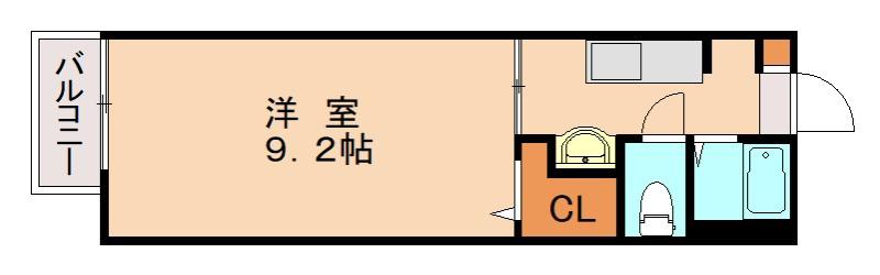 KIII(1K/2階)の間取り写真