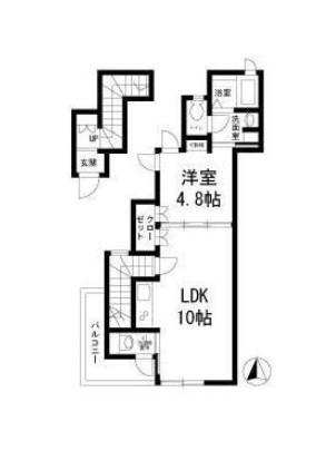 パセオ自由が丘(1LDK/2階)の間取り写真