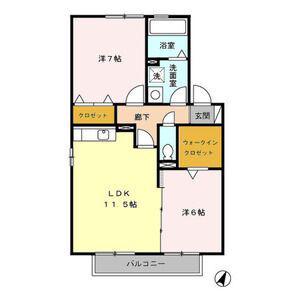 フェイバリットタウンB(2LDK/2階)の間取り写真