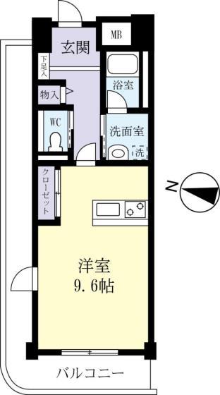 日信ビル(ワンルーム/6階)の間取り写真