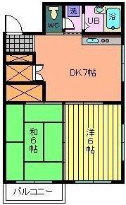 FRIEND VILLA 1(2DK/2階)の間取り写真
