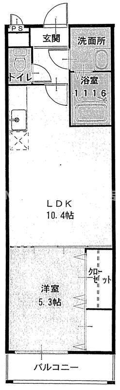 フジパレス堺北花田(1LDK/1階)の間取り写真