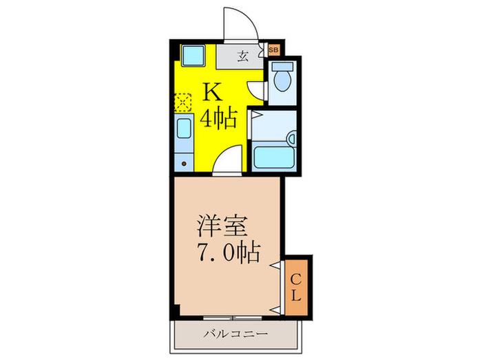 プリミエール高槻(1K/3階)の間取り写真