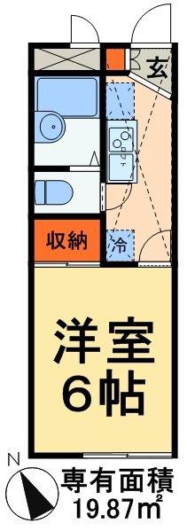 レオパレスワールド松戸新田(1K/1階)の間取り写真